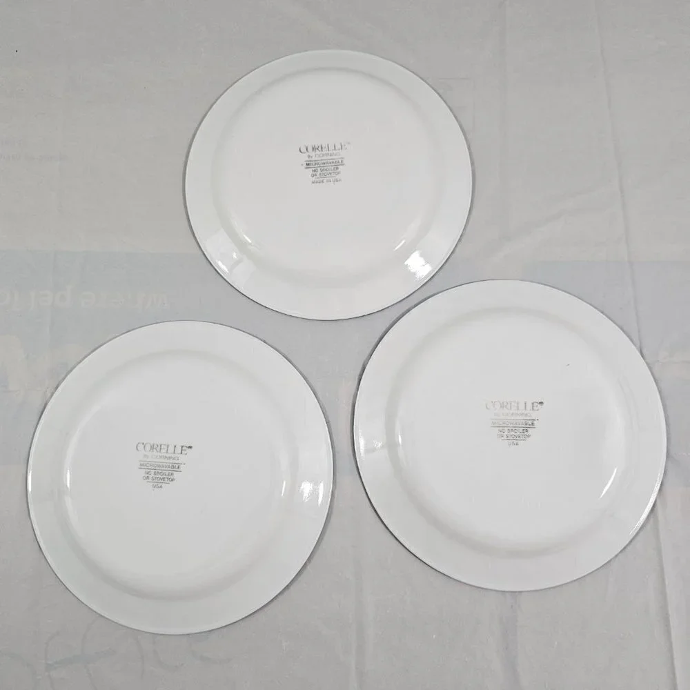 Corelle Corning USA Orchard Rose Floral Center Salad Luncheon Plates - Set of 3